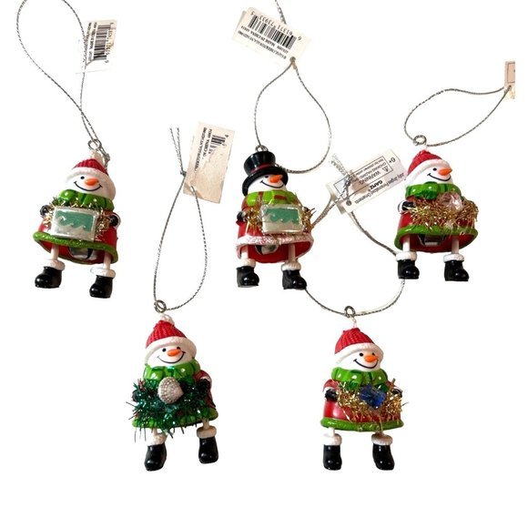 Jingle Bell Snowman Ornaments - New With‎ Tags - Set of 10 - Picture 2 of 5